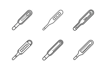 digital thermometer line art vector illustration