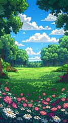 Obraz premium Retro train bound for spring illustration poster background