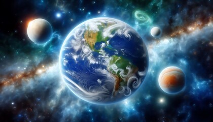 Majestic Earth and Its Planetary Companions in the Expansive Universe