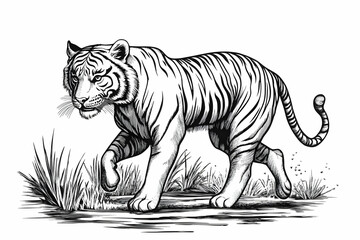 Obraz premium Majestic Tiger Illustration