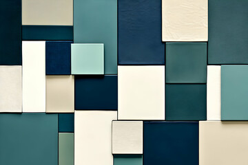 Fototapeta premium Abstract Geometric Teal and Beige Illustration