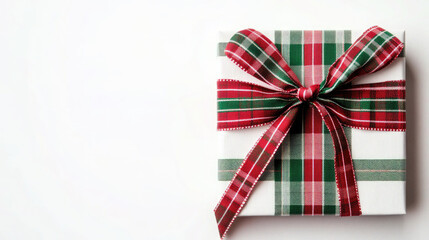 Christmas Plaid Ribbon with Red and Green Bow