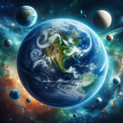 Ethereal Beauty: The Breathtaking Dance of Earth and Planets in Space