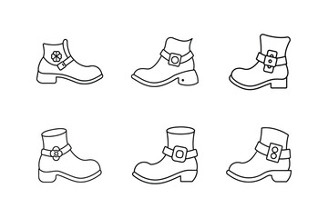 leprechaun shoe icon line art vector illustration