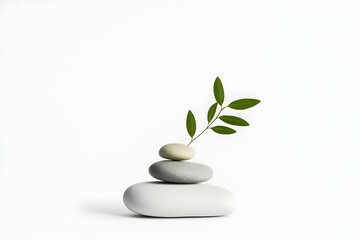 Zen Stones and Leaves Illustration