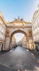 Obraz premium Triumphal Arch Cityscape Illustration