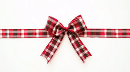 Christmas Plaid Ribbon with Red and Green Bow