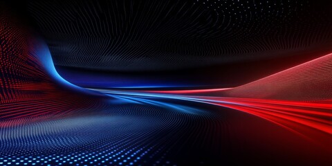 Abstract Red Blue Light Trails Data Flow Background