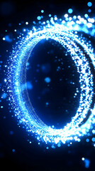 Obraz premium Abstract Blue Glowing Ring Background