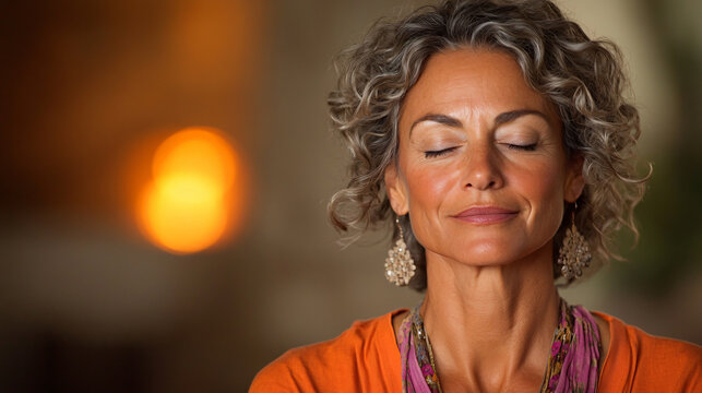 Wellness coach guiding breathwork meditation mindful breath self care relaxation therapy peaceful inner holistic candlelit stress relief healing journey zen hand room soul luxury spa detox clinic glow