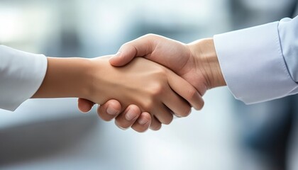 Close-up of professional business partnership handshake