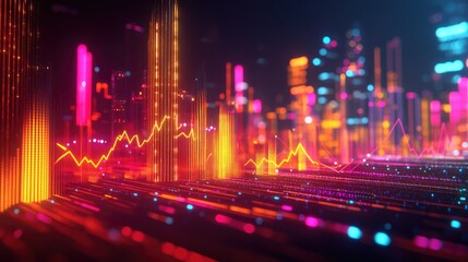 Neon Cityscape: A Vibrant Digital Metropolis at Night