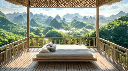 Serene Mountain View 3D Illustration