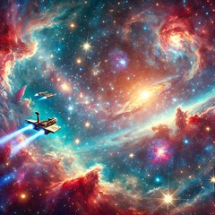 Infinite Wonders: Captivating View of Galaxies and Starry Expanses in Space