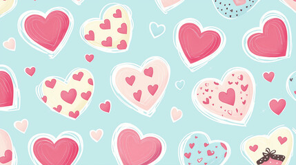 Valentine Seamless heart and flower pattern for romantic decoration