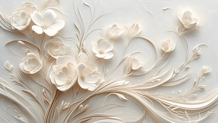 Simple but beautiful design using simple flower motifs or calm curves or straight lines with soft lines with pencil or ink, ai, generative