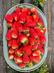 Close-up of fresh strawberries, strawberry greenhouse, agricultural concept