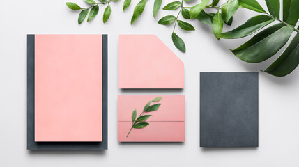 Vector template for folder, brochure, business card and birthday invitation.  