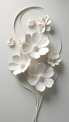 Simple but beautiful design using simple flower motifs or calm curves or straight lines with soft lines with pencil or ink, ai, generative