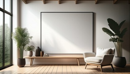 シンプルなポスター・フレームモックアップ | ブランド・デザイン向け