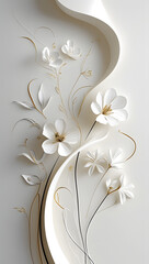 Simple but beautiful design using simple flower motifs or calm curves or straight lines with soft lines with pencil or ink, ai, generative