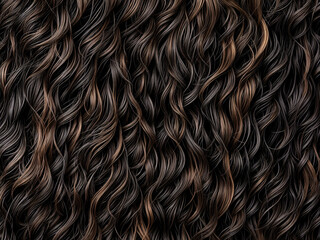 Naklejka premium Texture of wavy brown hair.