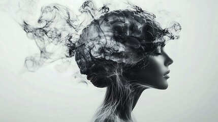 double exposure concept Abstract representation of thoughts and emotions in a captivating visual form.