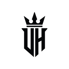 UH monogram logo design letter text name symbol monochrome logotype alphabet character simple logo