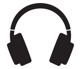 headphones isolated on white background, Black and White Headphone Silhouette Design