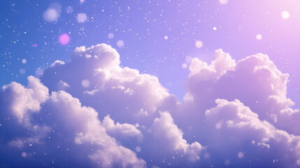 An abstract, shimmering pastel background with flowing colors of blue, pink, and orange and glowing particles.
