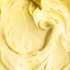 Yellow mango ice cream texture