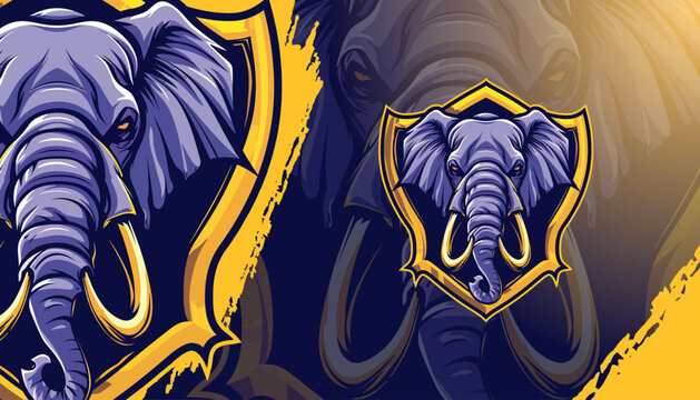 Elephant mascot logo for Sport and E-Sport Gaming Teams