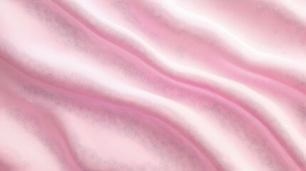 Fototapeta premium A smooth, flowing pink fabric texture with soft waves, creating a calming and elegant aesthetic.