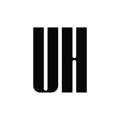 Obraz premium UH monogram logo design letter text name symbol monochrome logotype alphabet character simple logo