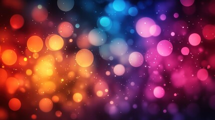 Colorful bokeh lights, night, abstract, festive background