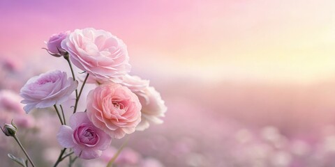 Obraz premium Pastel Pink Ranunculus in Bloom