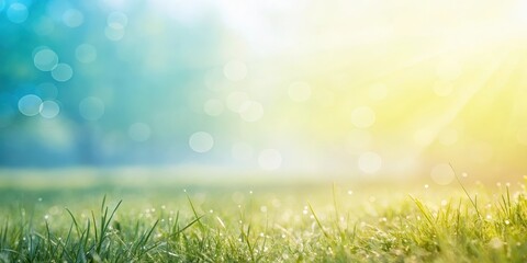 Obraz premium Sunny Grass Field with Bokeh Effect