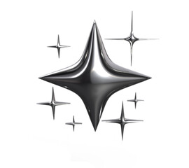 A star of the future, reflecting beauty in every dimension with the radiant shine of polished metal.