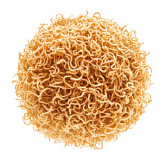 Dried noodles ball, food photography, white background, recipe ingredient