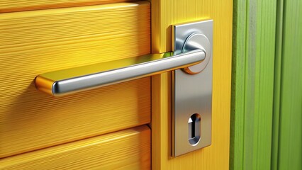 Modern Satin Door Handle with Keyhole Detail - Long Exposure Photography