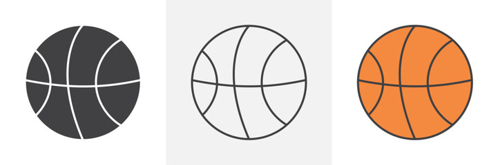 Fototapeta premium Basketball icons pack for website designs