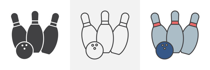 Bowling icons pack for website designs