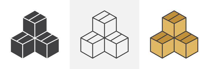 Boxes icons pack for website designs