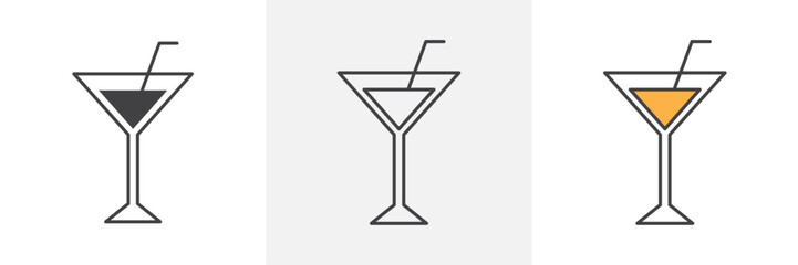 Cocktail icons pack for website designs