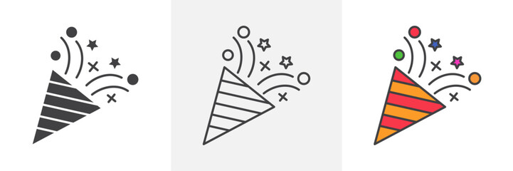 Confetti icons pack for website designs