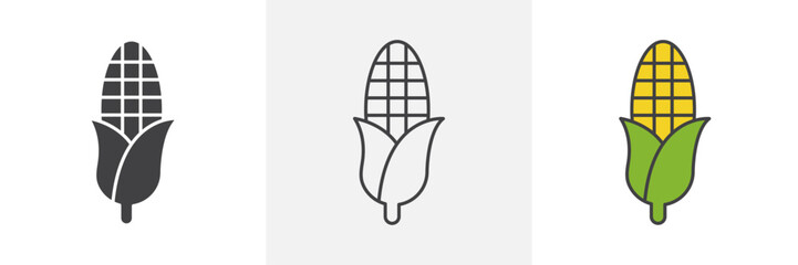 Corn icons pack for website designs