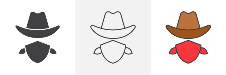 Cowboy icons pack for website designs