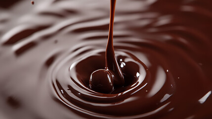 3d melt chocolate drip. Brown liquid syrup flow background. Dark candy cream sauce border. Realistic cacao line banner. Molten sweet run fluid dip. Horizontal caramel falling glaze texture design