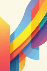 Obraz premium Abstract Colorful Shapes Intertwined in a Dynamic Composition Featuring Vibrant Hues and Gradient Effects