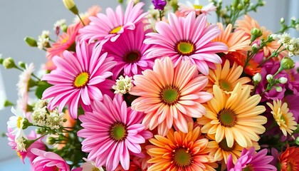 Fototapeta premium A Beautiful Bouquet Of Colorful Flowers
